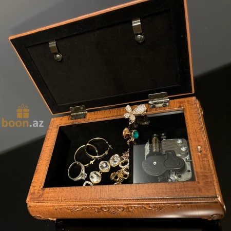 Музыкальная шкатулка с фоторамкой для украшений «Jewelry Box» (коричневая)